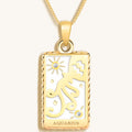 Intelligent Expression White Enamel Aquarius Card Necklace 3