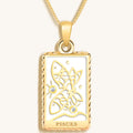 Compassionate Approach White Enamel Pisces Card Necklace 3