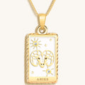 Courageous Soul White Enamel Aries Card Necklace 2