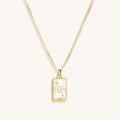 Courageous Soul White Enamel Aries Card Necklace 1