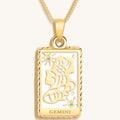 Playful Mind White Enamel Gemini Card Necklace 3