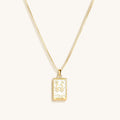 Emotional Being White Enamel Cancer Card Necklace 1