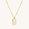 Generous Enthusiasm White Enamel Leo Card Necklace 1