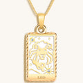 Generous Enthusiasm White Enamel Leo Card Necklace 2