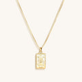 Reliable Determination White Enamel Virgo Card Necklace 1