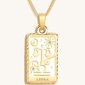 Charming Grace White Enamel Libra Card Necklace 3