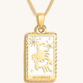 Passionate Devotion White Enamel Scorpio Card Necklace 2