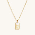 Optimistic Temperament White Enamel Sagittarius Card Necklace 1