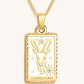 Determined Spirit White Enamel Capricorn Card Necklace 2