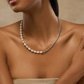 Peaceful Intuition White Pearl Mantra Necklace 2