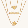 Aligned in Serenity Lotus OM Chakra Bar Triple Layer Necklace 3
