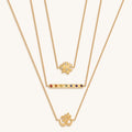 Aligned in Serenity Lotus OM Chakra Bar Triple Layer Necklace 1