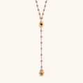 Peace of Spirit Amethyst Evil Eye Hamsa Lariat Necklace 1