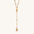 Benevolent Spirit Tourmaline Evil Eye Hamsa Lariat Necklace 1