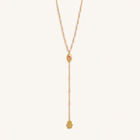 Heart of Serenity Rose Quartz Evil Eye Hamsa Lariat Necklace