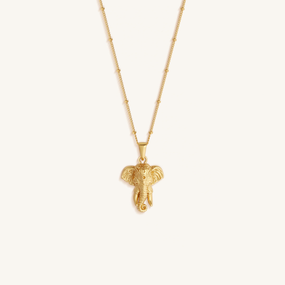 Strength & Wisdom Gold Elephant Pendant Necklace