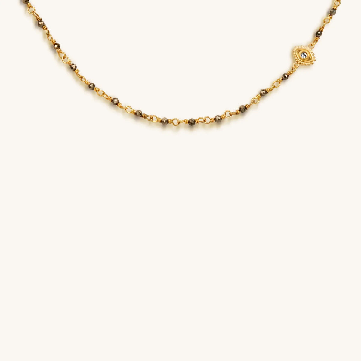 Boundless Optimism Pyrite Evil Eye Charm Necklace