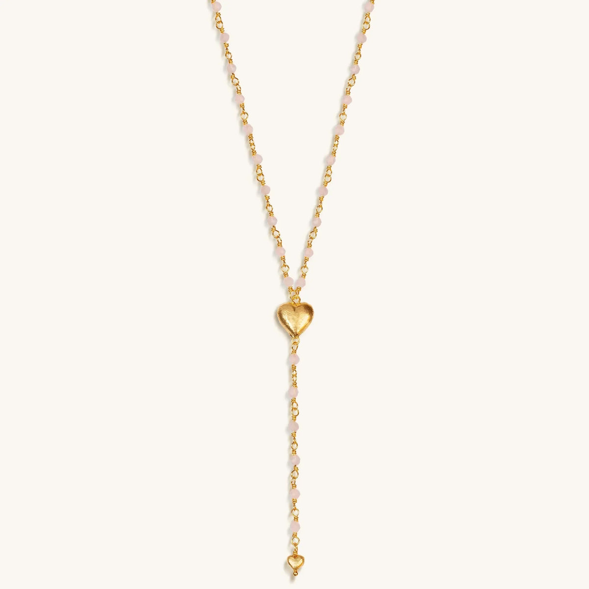 Supreme Love Rose Quartz Heart Gold Plated Necklace