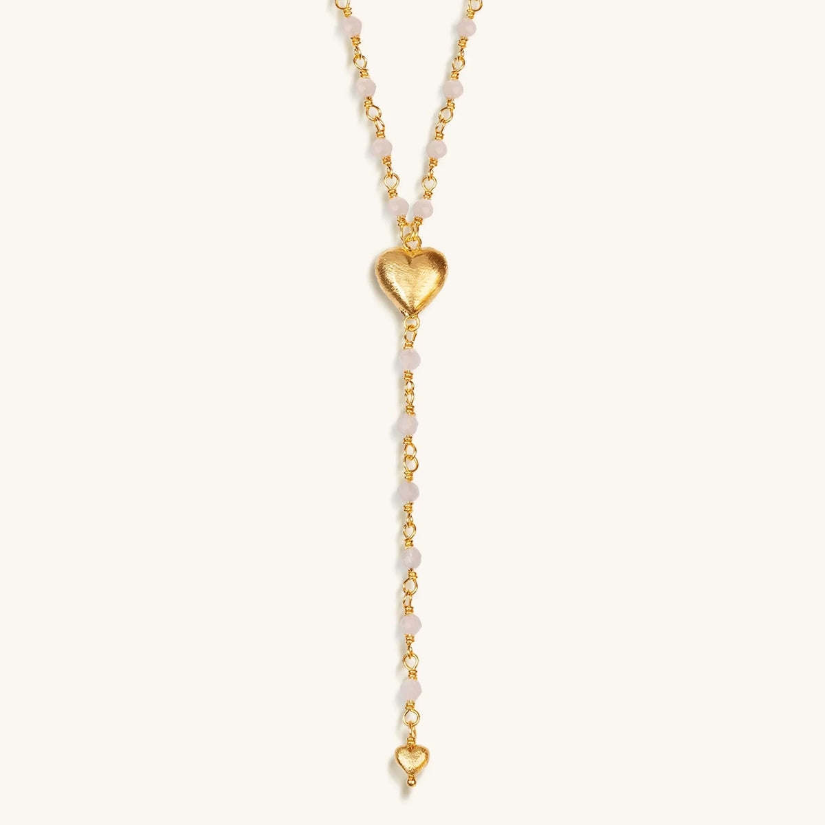 Supreme Love Rose Quartz Heart Gold Plated Necklace