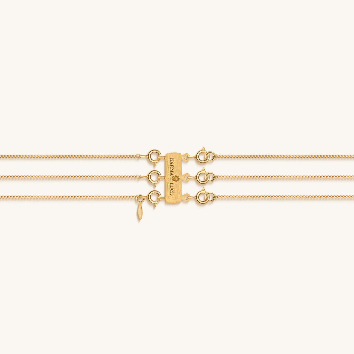 Aligned in Serenity Lotus OM Chakra Bar Triple Layer Necklace