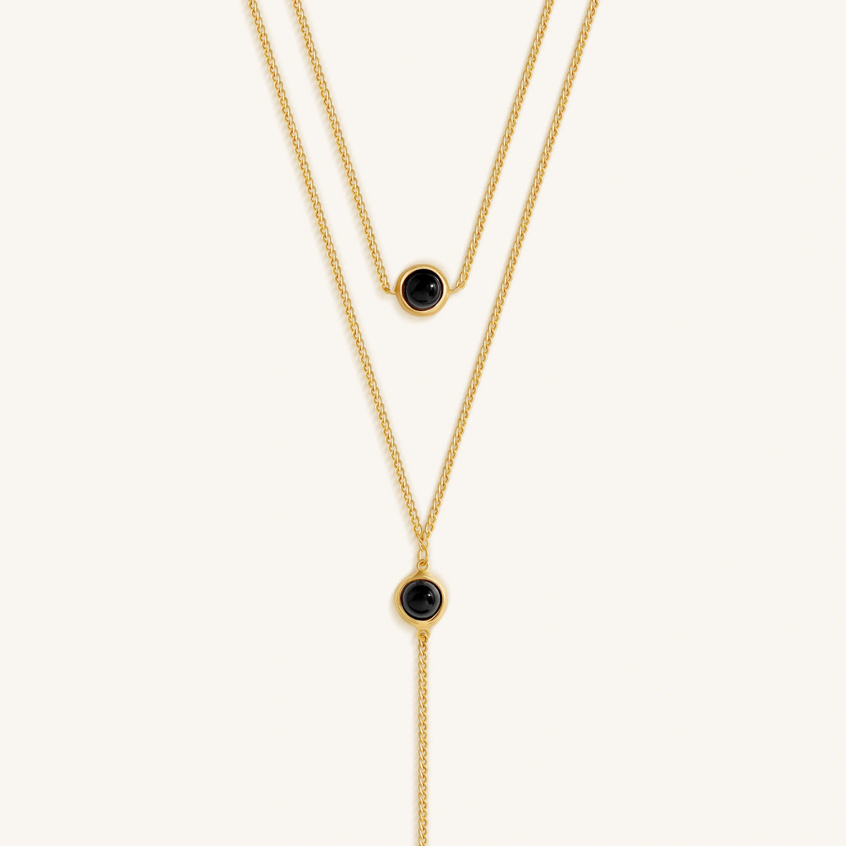 Mystic Drift Onyx Lariat Necklace