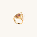 Abundant Bloom Gold Plated Lotus Tourmaline Ring 1