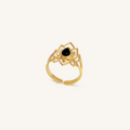 Lotus Grace Royale Onyx Gold Ring 1