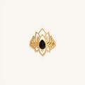 Lotus Grace Royale Onyx Gold Ring 3