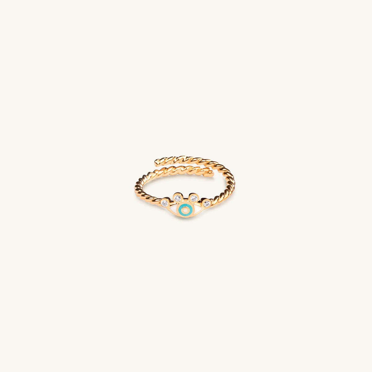 Basic Security Gold Diamond Evil Eye Ring