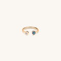 Sparkling Positivity Gold Navy Enamel Evil Eye Ring 3