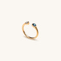 Sparkling Positivity Gold Navy Enamel Evil Eye Ring 1