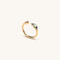 Forever Safeguard Gold Navy Enamel Evil Eye Ring 1