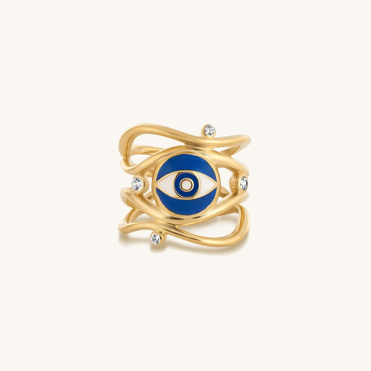 Guarded Serenity Gold Evil Eye Ring