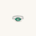 Clear Ambitions Malachite Evil Eye Ring 3