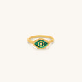 Kaleidoscope Soul Evil Eye Malachite Gold Ring 3