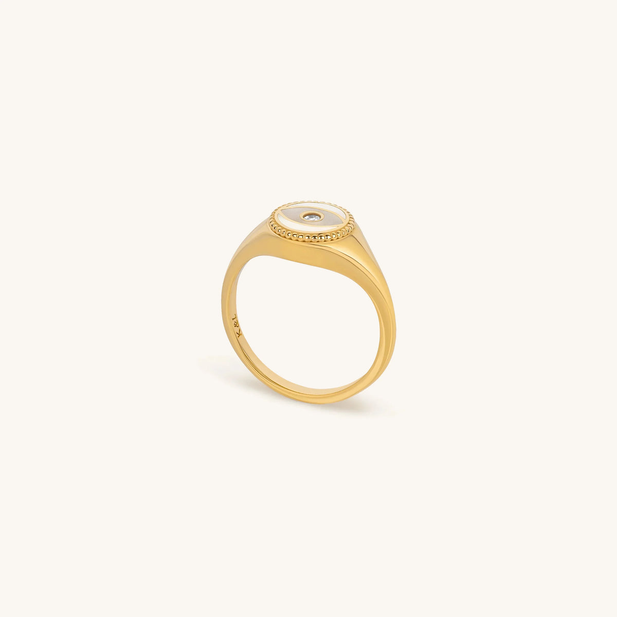 Success Enhancer Evil Eye Mother of Pearl Ring