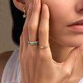 Brilliant Elegance Turquoise Gold Ring 4