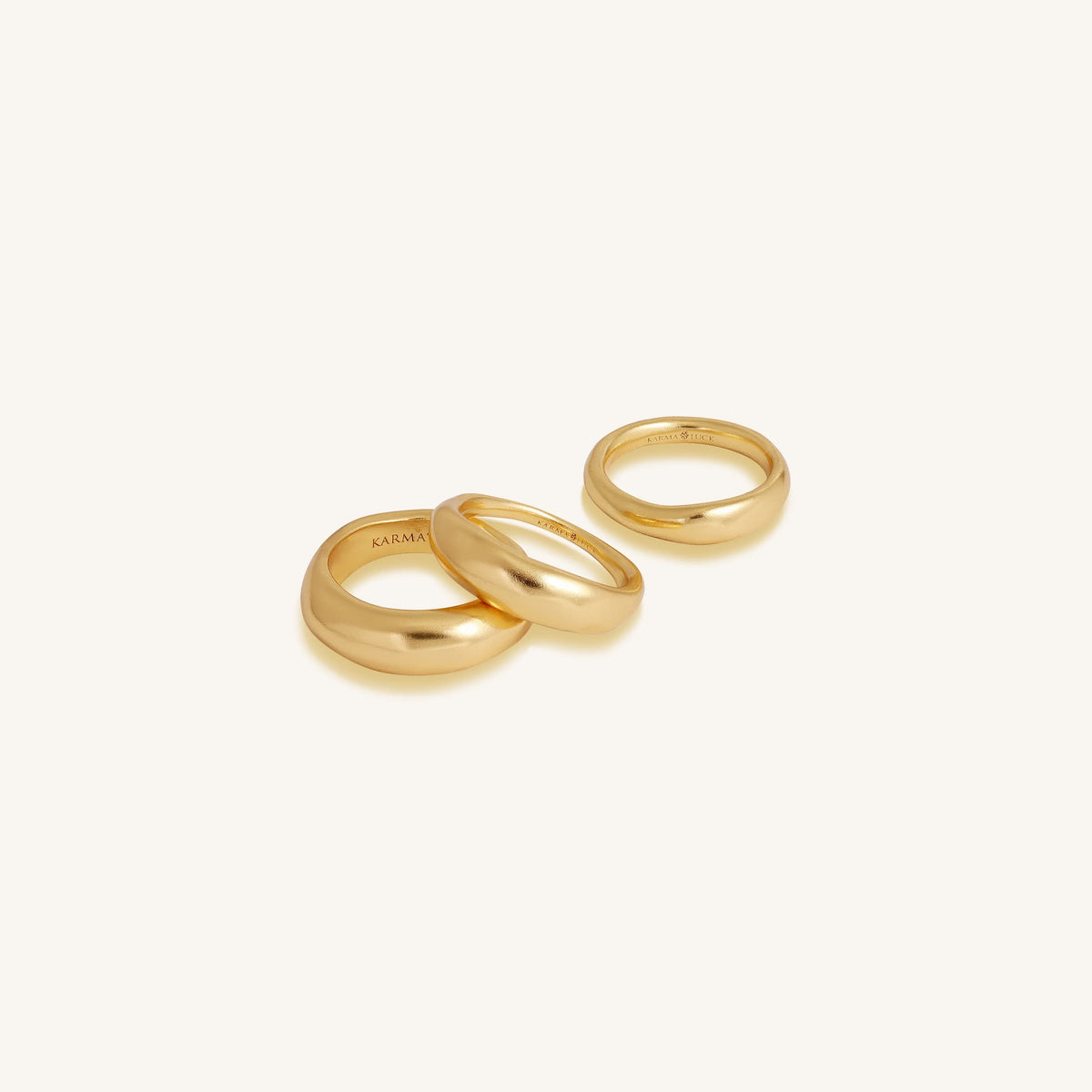 Radiant Flow Gold Ring Stack