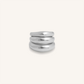 Silver Trine Balance Ring Stack 3
