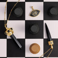 Eternal Harmony Multi-Charm Onyx Gold Necklace 3