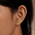 Dawn Sentinel Peridot August Birthstone Evil Eye Gold Stud Earrings 5