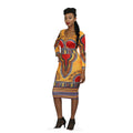 African Print Dashiki Midi Dress 3