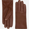 Zoey (brown) – Sheepskin leather gloves with warm wool/cashmere lining & touchscreen function 1