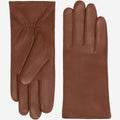 Zoey (cognac) – Sheepskin leather gloves with warm wool/cashmere lining & touchscreen function 1