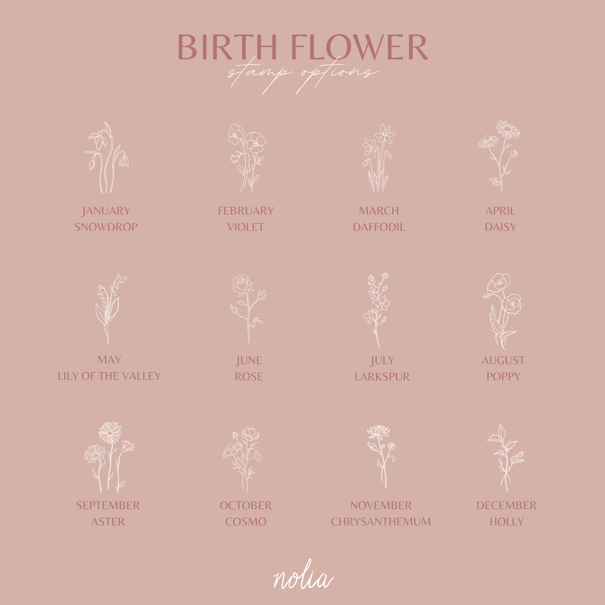 Birth Flower Necklace