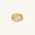 Lunar Brilliance Rainbow Moonstone Moon Gold Ring 3