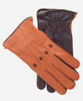 CA0322 (saddle) - Men's Italian cashmere lined deerskin dress driving gloves 1
