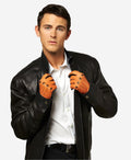 CA0322 (saddle) - Men's Italian cashmere lined deerskin dress driving gloves 3