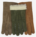 CA3121 (saddle) - Italian suede leather gloves with luxurious natural sheep fur lining 4