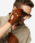 CA3198 (cork) - Handsewn Italian carpincho men's driving gloves 3